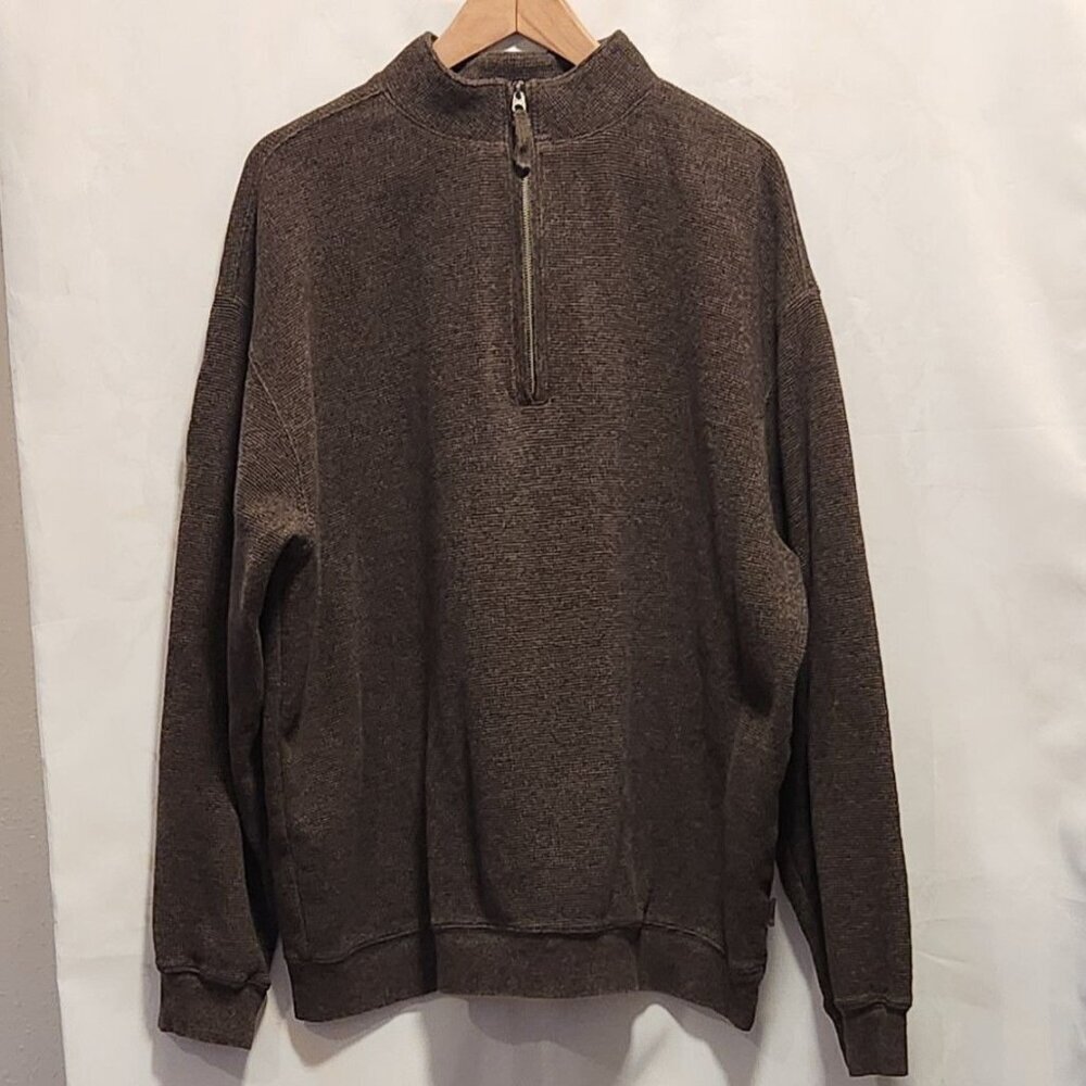 Woolrich Brown Cotton Half-Zip Men's Sweater